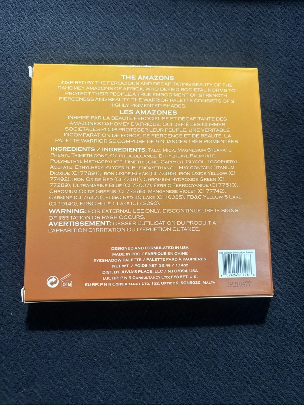 The Warriors By Juvia’s Nine Pot Eyeshadow Palette 1.14 OZ.